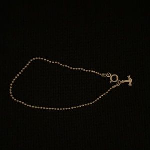 Sterling Silver beaded bracelet with anchor